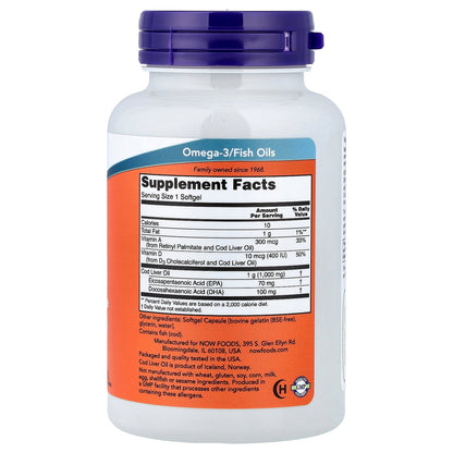 NOW Foods, Cod Liver Oil, 90 Softgels (1,000 mg per Softgel)
