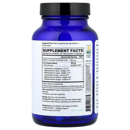 Ora, Trust Your Gut, Daily Essential Probiotic & Prebiotic, 60 Capsules