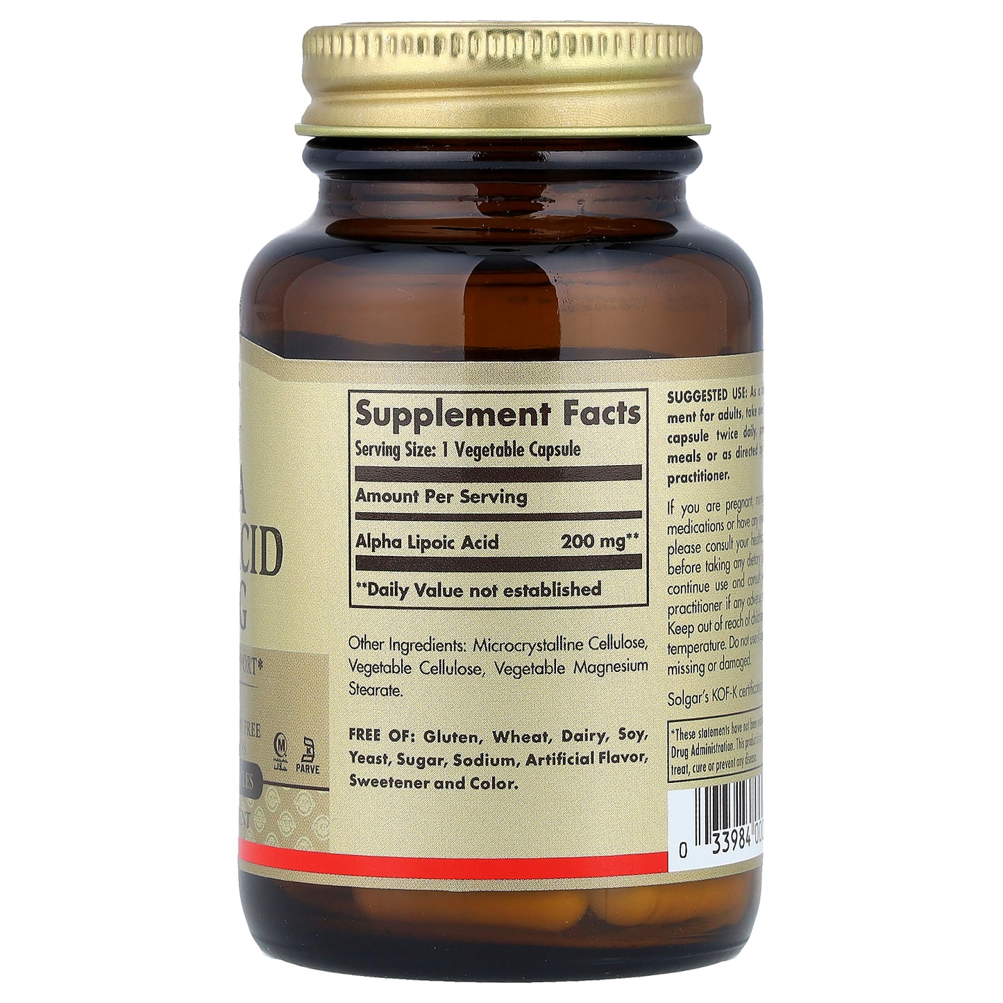 Solgar, Alpha Lipoic Acid, 200 mg, 50 Vegetable Capsules