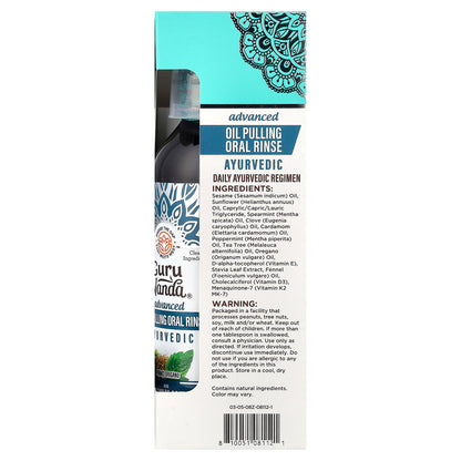 GuruNanda, Advanced Oil Pulling Oral Rinse, Ayurvedic, 3 Count