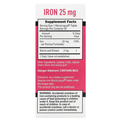 Superior Source, Just Women, Iron, 25 mg, 90 MicroLingual® Instant Dissolve Tablets