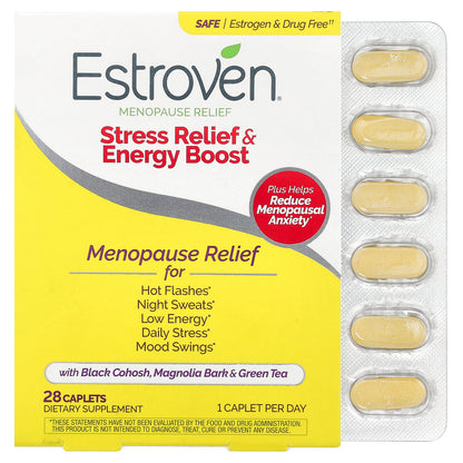 Estroven, Menopause Relief, Stress Relief & Energy Boost, 28 Caplets