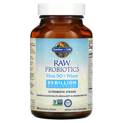 Garden of Life, RAW Probiotics, Men 50 & Wiser, 90 Vegetarian Capsules