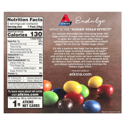 Atkins, Endulge®, Chocolate Peanut Candies, 5 Packs, 1.2 oz (34 g) Each