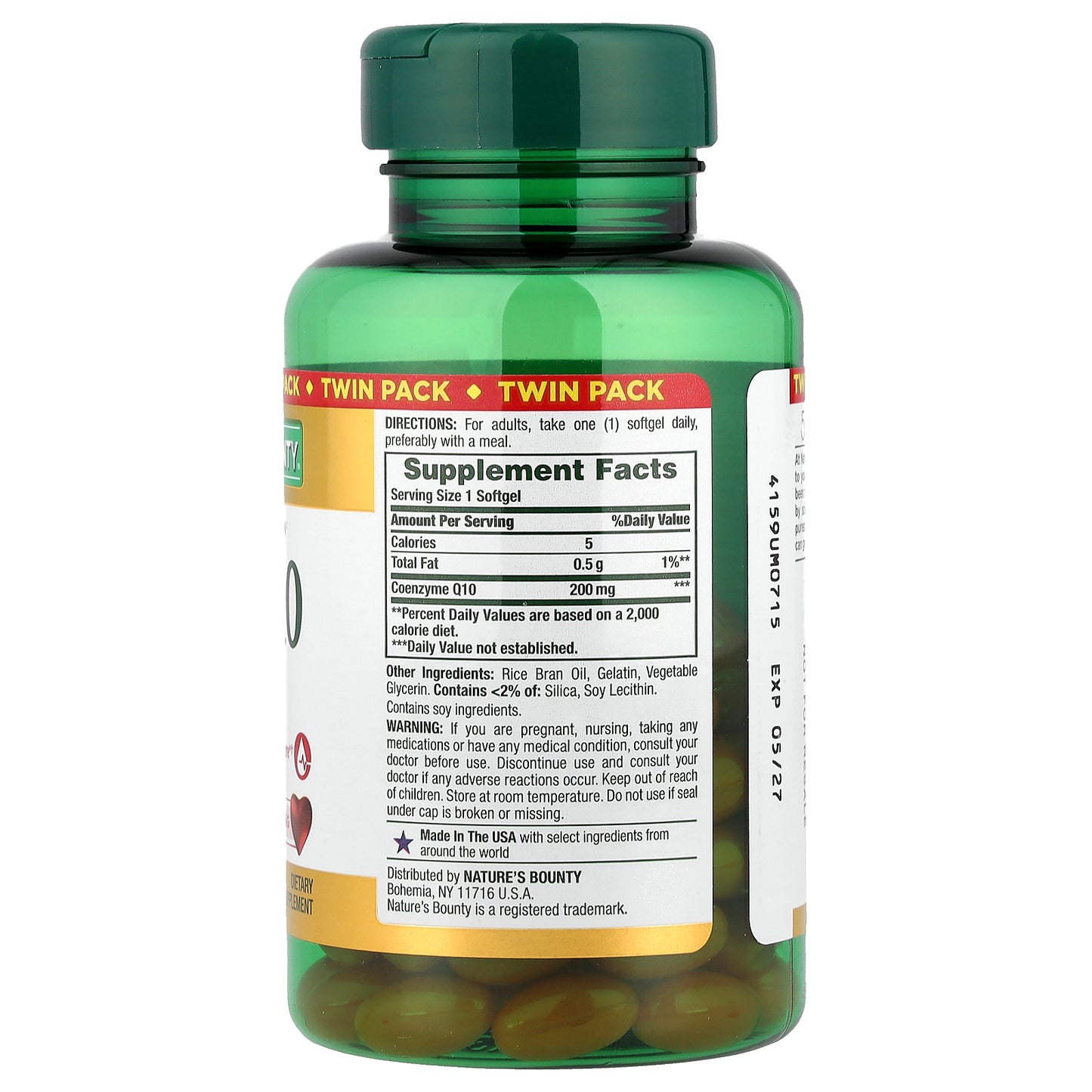 Nature's Bounty, Co Q-10, Twin Pack, 200 mg, 2 Bottles, 80 Rapid Release Softgels Each