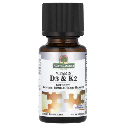 Nature's Answer, Vitamin D3 & K2, 0.5 fl oz (15 ml)