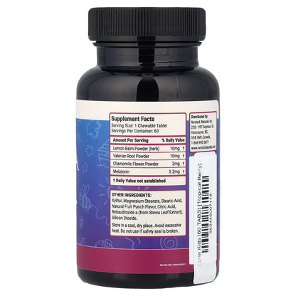 Nested Naturals, Luna® Kids, Gentle Sleep Supplement, Tropical Berry , 60 Chewable Tablets