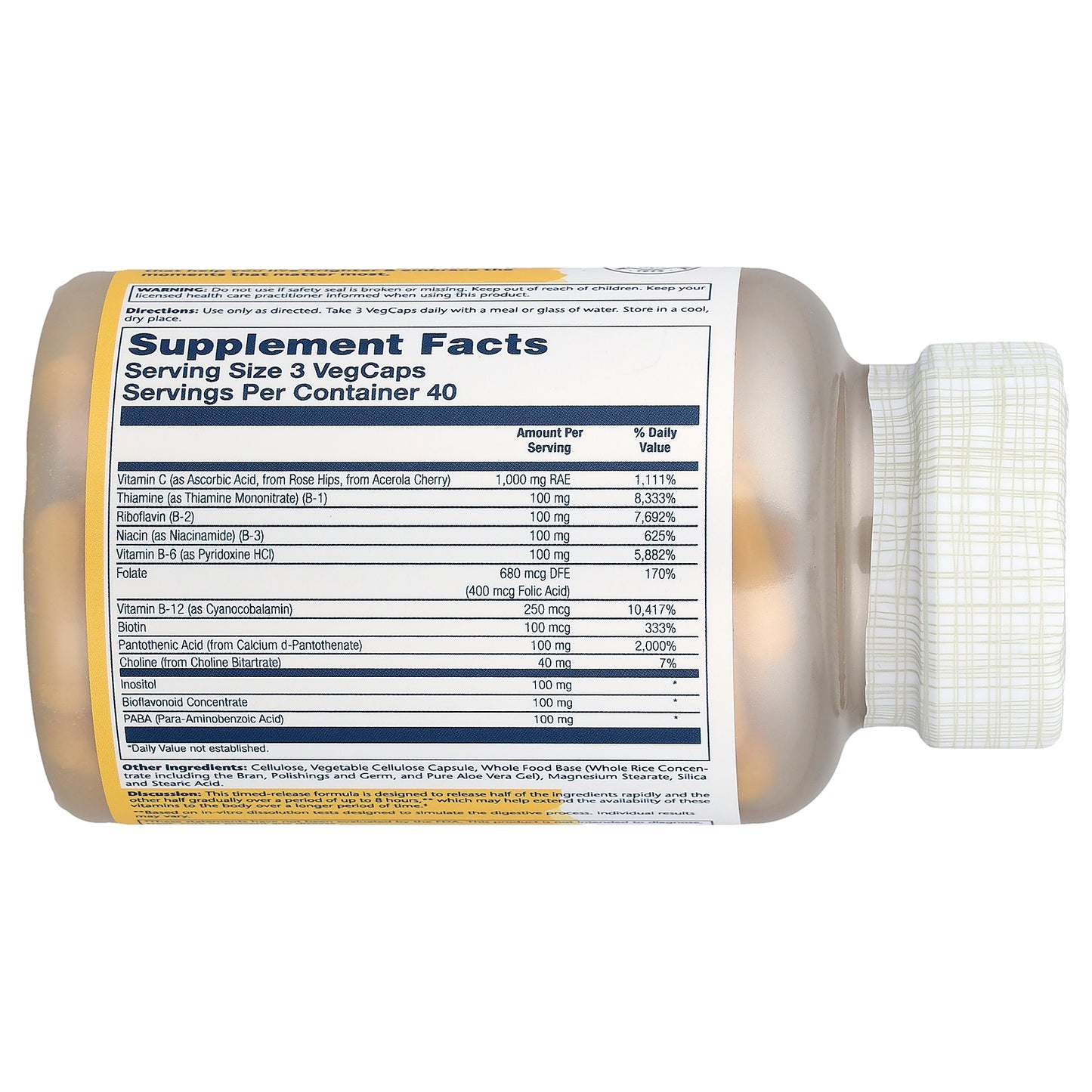 Solaray, Mega Vitamin B-Stress, Timed Release, 120 VegCaps