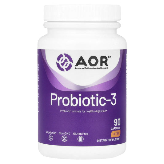 Advanced Orthomolecular Research AOR, Probiotic-3, 90 Capsules