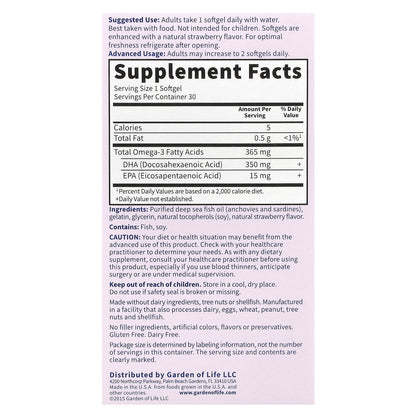 Garden of Life, Oceans Mom®, Prenatal DHA, Strawberry, 350 mg, 30 Softgels