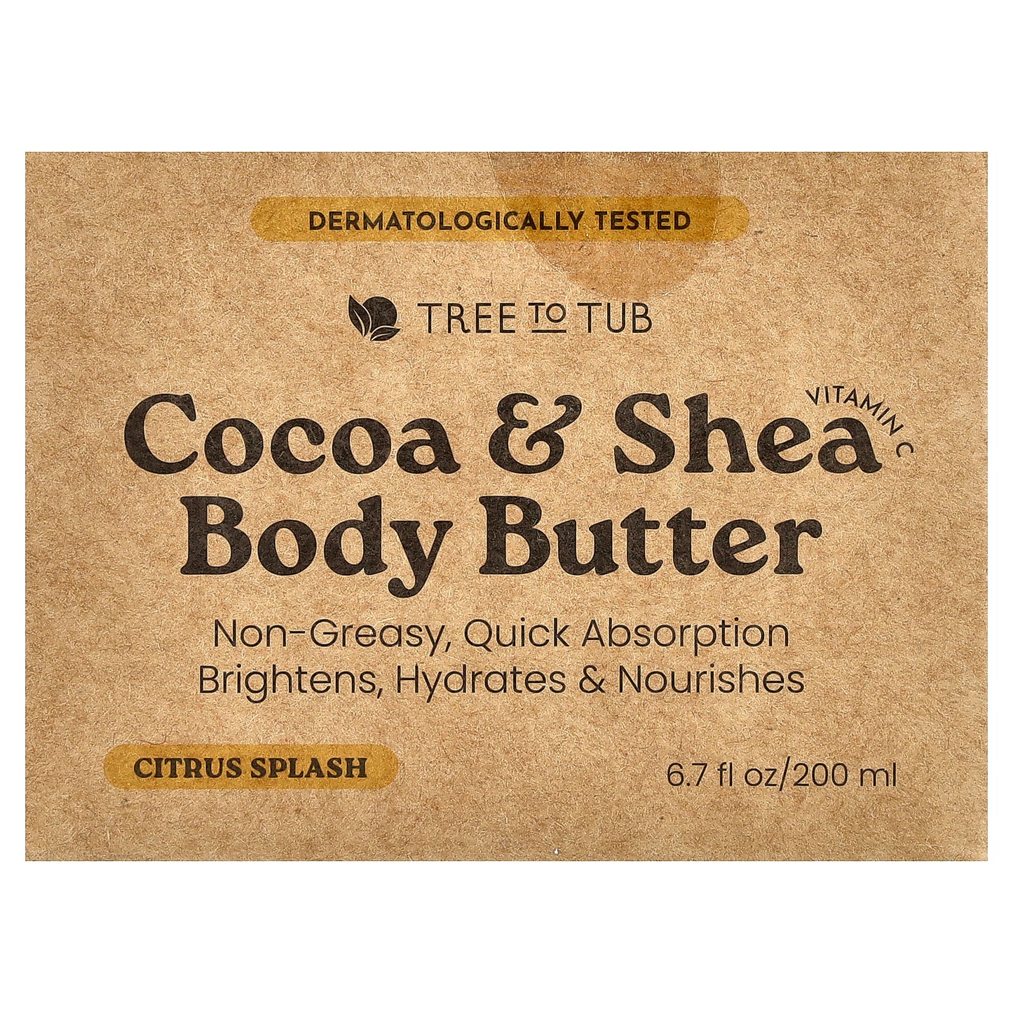Tree To Tub, Cocoa & Shea Body Butter, Citrus Splash , 6.7 fl oz (200 ml)