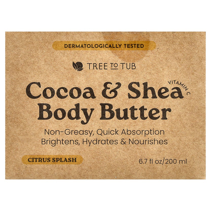 Tree To Tub, Cocoa & Shea Body Butter, Citrus Splash , 6.7 fl oz (200 ml)
