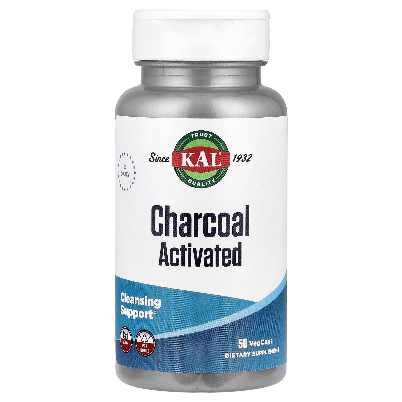 KAL, Charcoal Activated, 50 VegCaps (250 mg per VegCap)