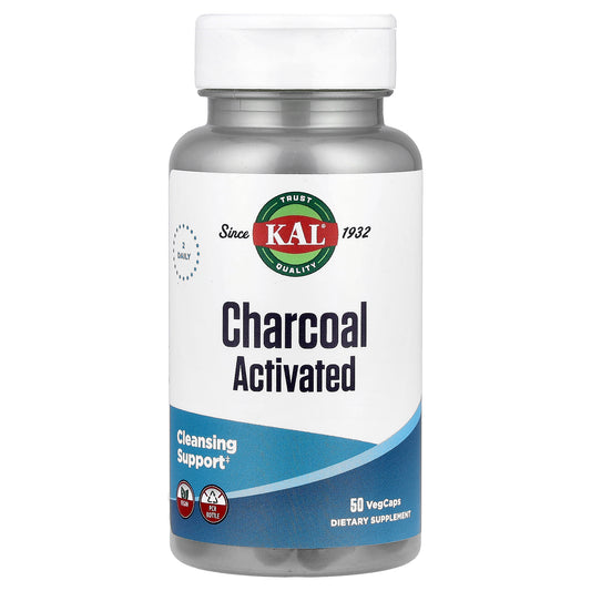 KAL, Charcoal Activated, 50 VegCaps (250 mg per VegCap)
