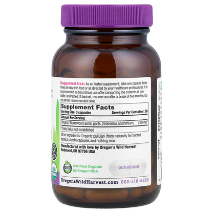 Oregon's Wild Harvest, Organic Wormwood, 90 Organic Vegan Capsules (260 mg per Capsule)