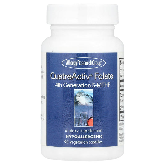 Allergy Research Group, QuatreActiv® Folate, 4th Generation 5-MTHF, 90 Vegetarian Capsules
