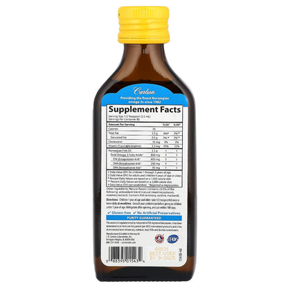 Carlson, Kid's, Norwegian The Very Finest Fish Oil, Natural Lemon, 800 mg, 6.7 fl oz (200 ml)