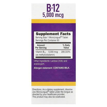 Superior Source, Methylcobalamin B-12, 5,000 mcg, 60 MicroLingual® Instant Dissolve Tablets