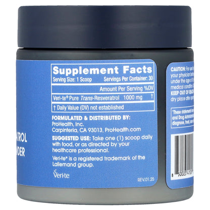 ProHealth Longevity, Pure Trans-Resveratrol, Micronized Powder, 30 g