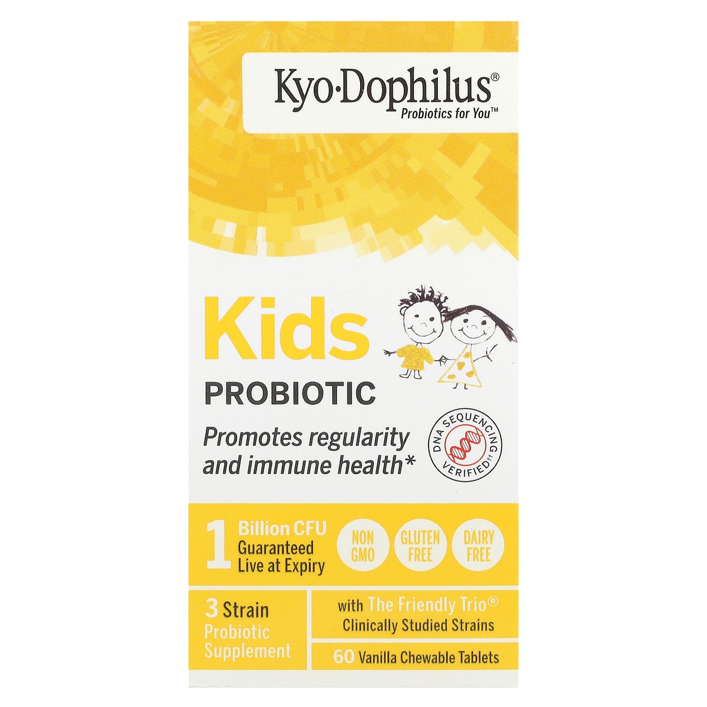 Kyolic, Kids Probiotic, Vanilla, 1 Billion CFU, 60 Chewable Tablets