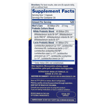 Renew Life, Men's Care Probiotic, 30 Vegetarian Capsules