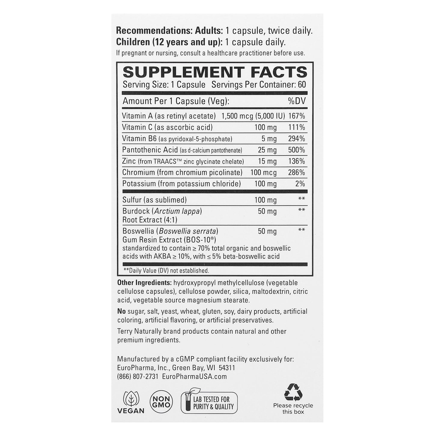 Terry Naturally, Acne Essentials, 60 Capsules