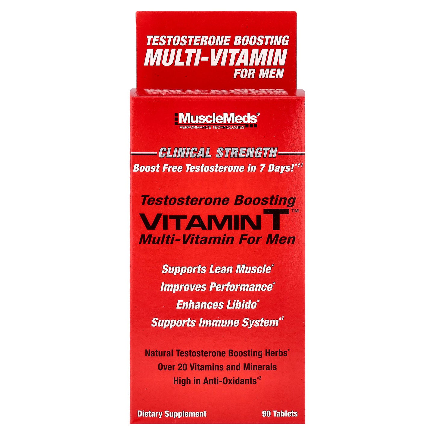 MuscleMeds, Vitamin T™, Testosterone Boosting Multi-Vitamin For Men, 90 Tablets