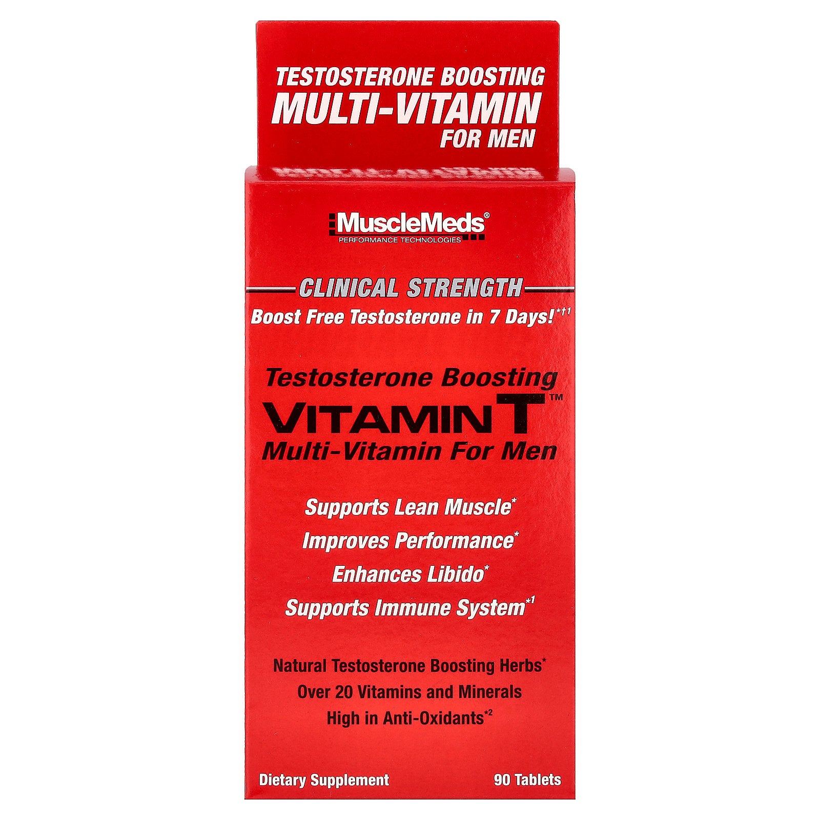 MuscleMeds, Vitamin T™, Testosterone Boosting Multi-Vitamin For Men, 90 Tablets