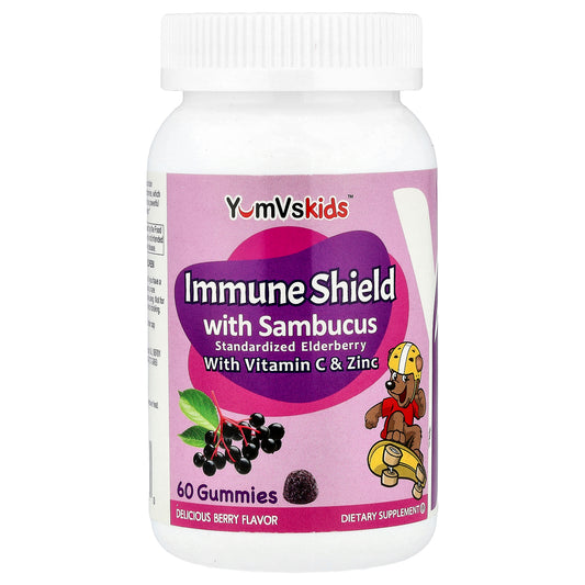 YumVs, Immune Shield with Sambucus Gummies, Delicious Berry, 60 Gummies