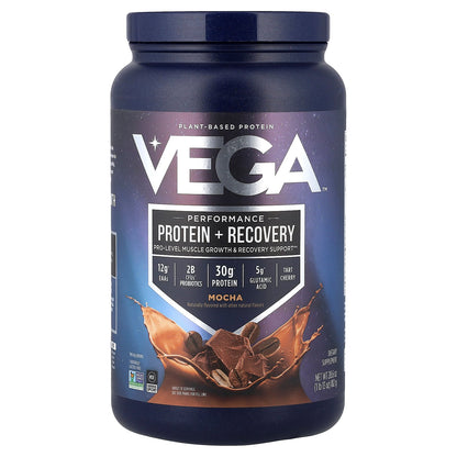 Vega, Plant-Based Protein, Performance Protein + Recovery, Mocha, 1 lb 13 oz (812 g)