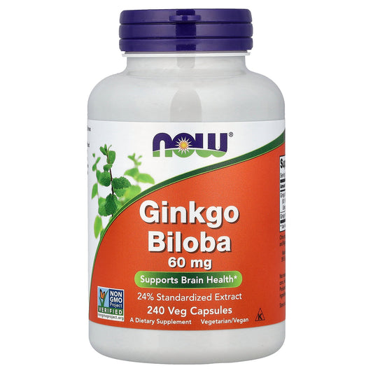 NOW Foods, Ginkgo Biloba, 60 mg, 240 Veg Capsules