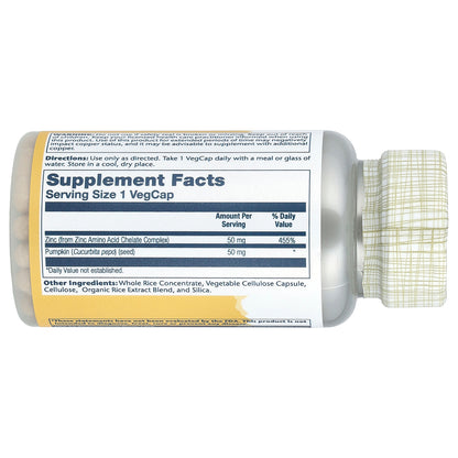 Solaray, Zinc, 50 mg, 100 VegCaps