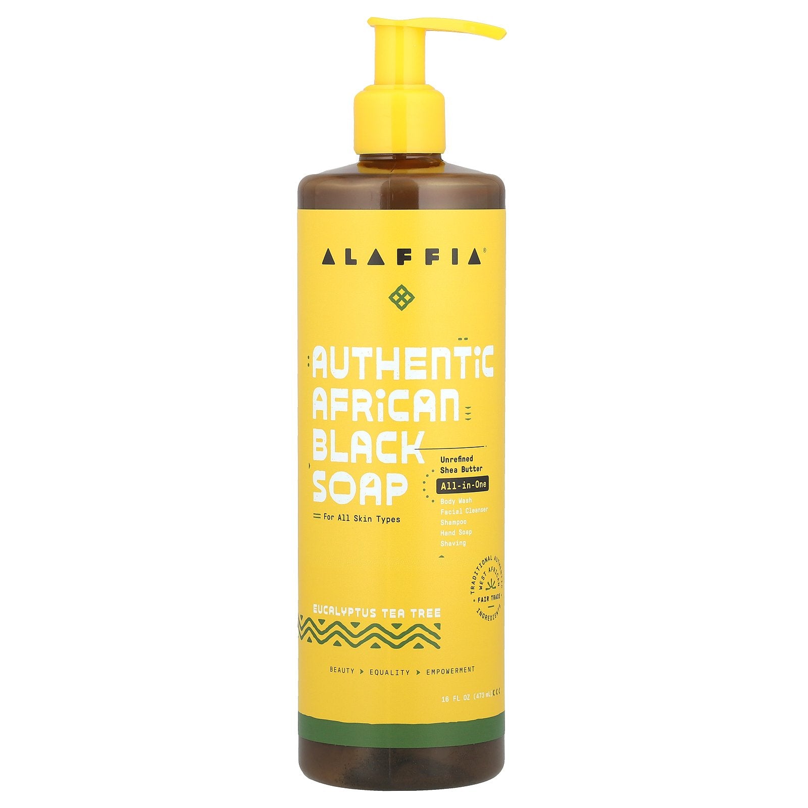 Alaffia, Authentic African Black Soap, Eucalyptus Tea Tree, 16 fl oz (473 ml)