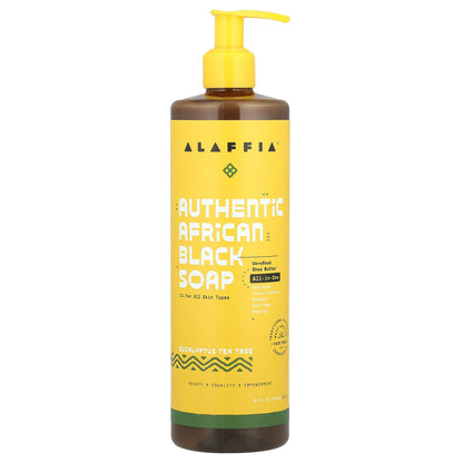 Alaffia, Authentic African Black Soap, Eucalyptus Tea Tree, 16 fl oz (473 ml)