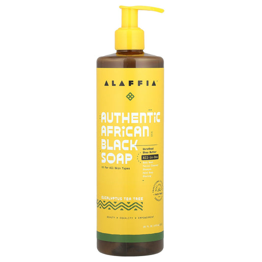 Alaffia, Authentic African Black Soap, Eucalyptus Tea Tree, 16 fl oz (473 ml)