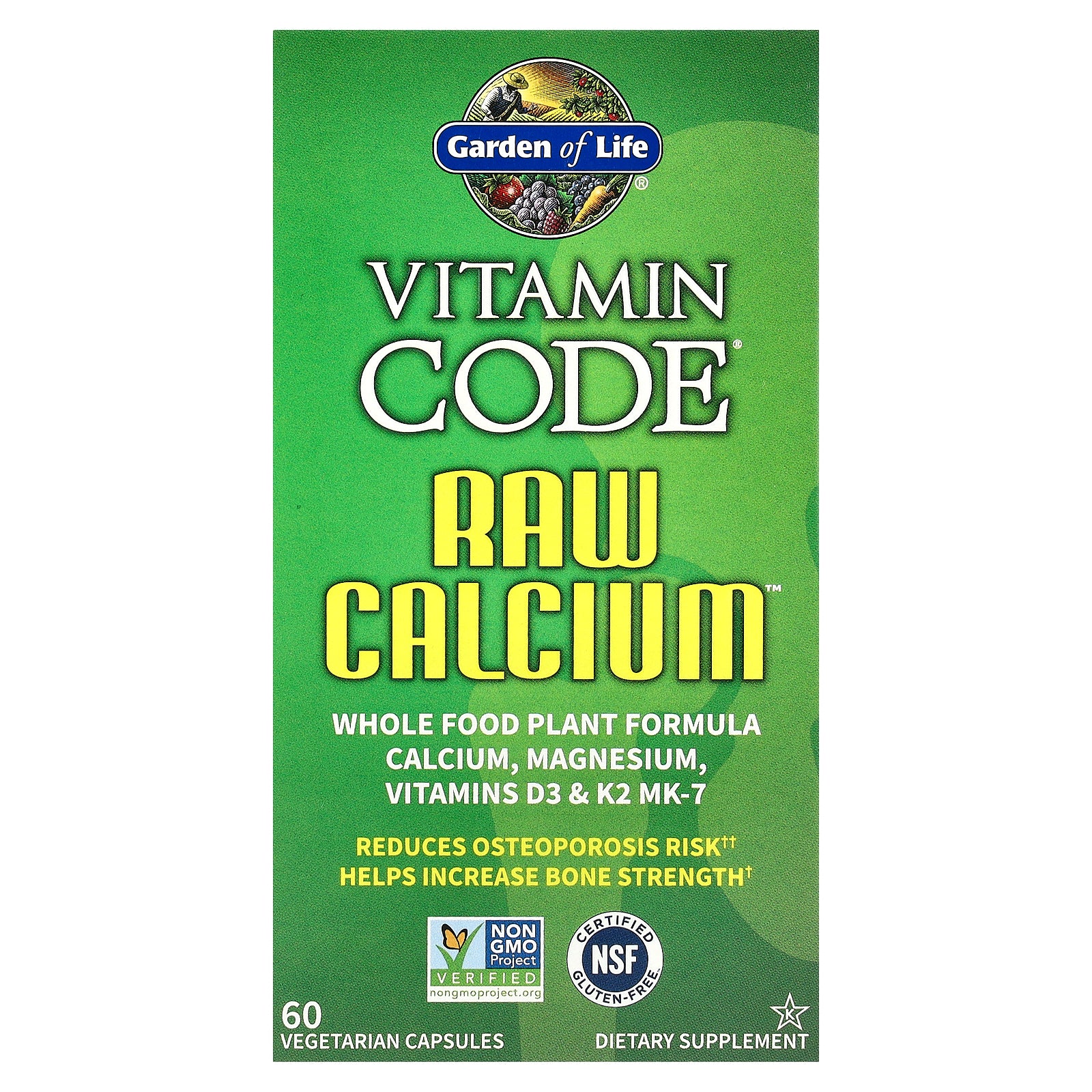 Garden of Life, Vitamin Code®, RAW Calcium™, 60 Vegetarian Capsules