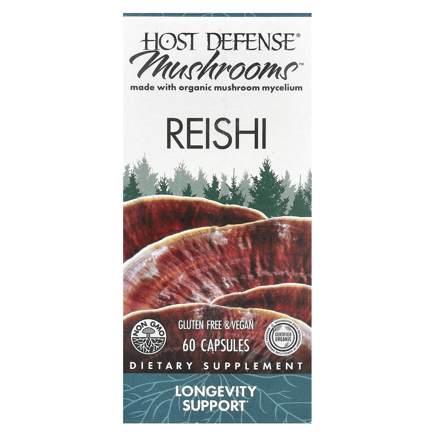 Host Defense, Mushrooms™, Reishi, 1 g, 60 Capsules