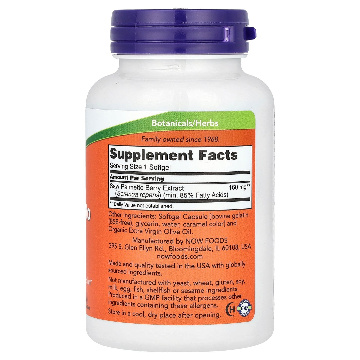 NOW Foods, Saw Palmetto Extract, Men's Health, 160 mg, 240 Softgels