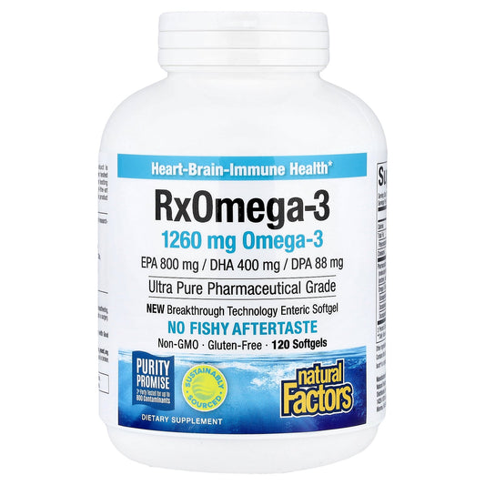 Natural Factors, Rx Omega-3, 120 Softgels (630 mg per Softgel)