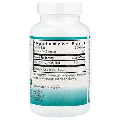 Nutricology, Liver Beef, Natural Glandular, 125 Vegicaps