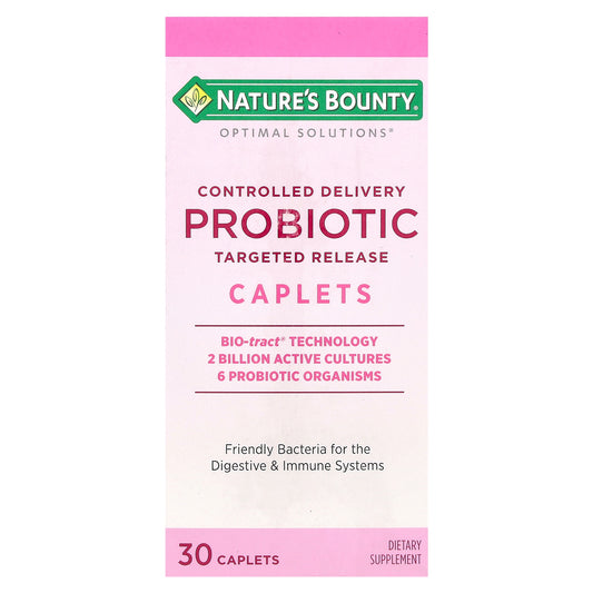 Nature's Bounty, Optimal Solutions®,  Probiotic, Controlled Delivery, 30 Caplets