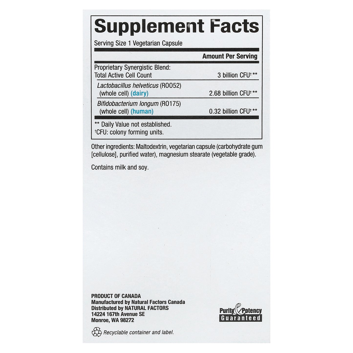 Natural Factors, Calm Biotic™, 3 Billion, 30 Vegetarian Capsules