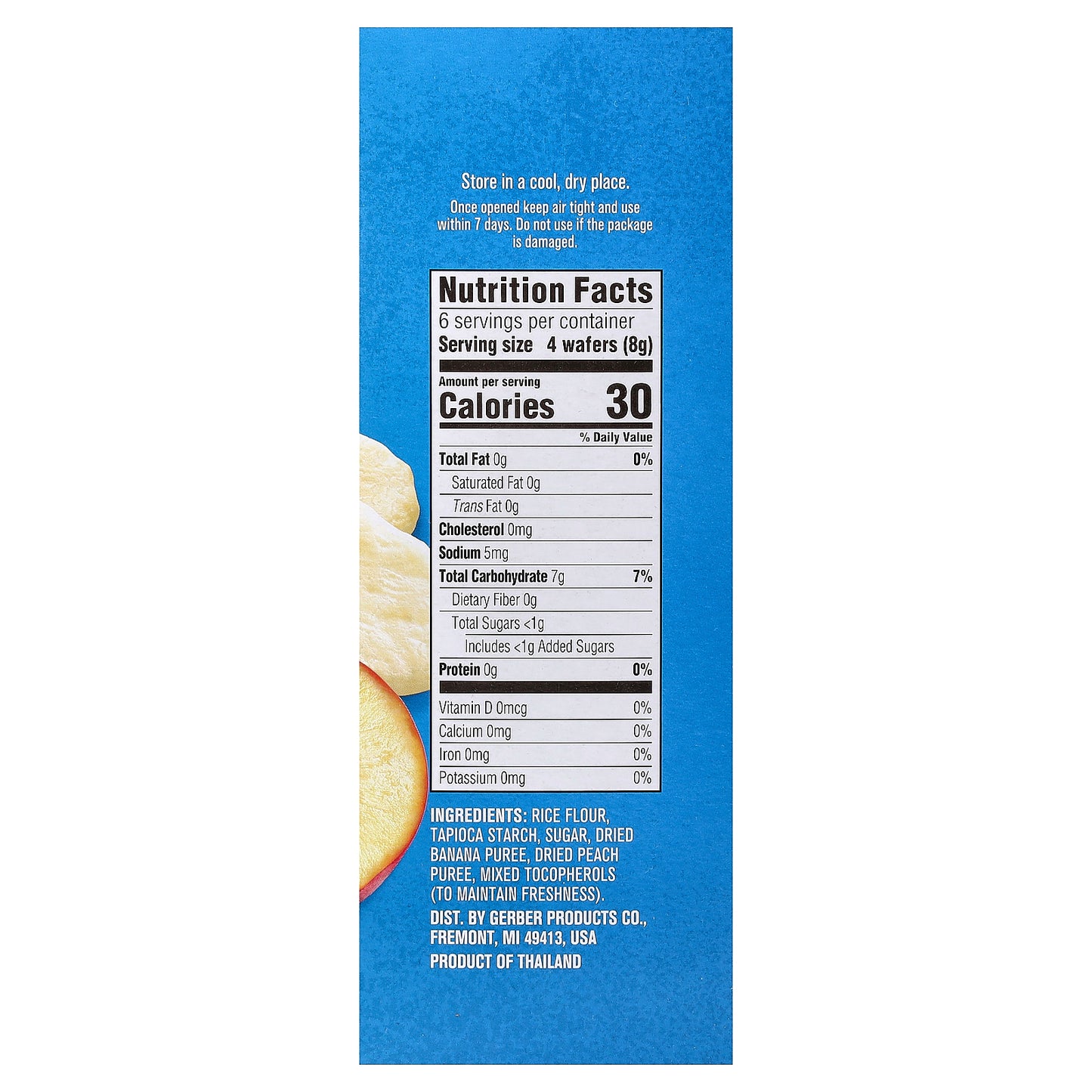 Gerber, Snacks for Baby, Teethers, Gentle Teething Wafers, 7+ Months, Banana Peach, 12 Individually Wrapped 2-Packs, 2 Wafers Each