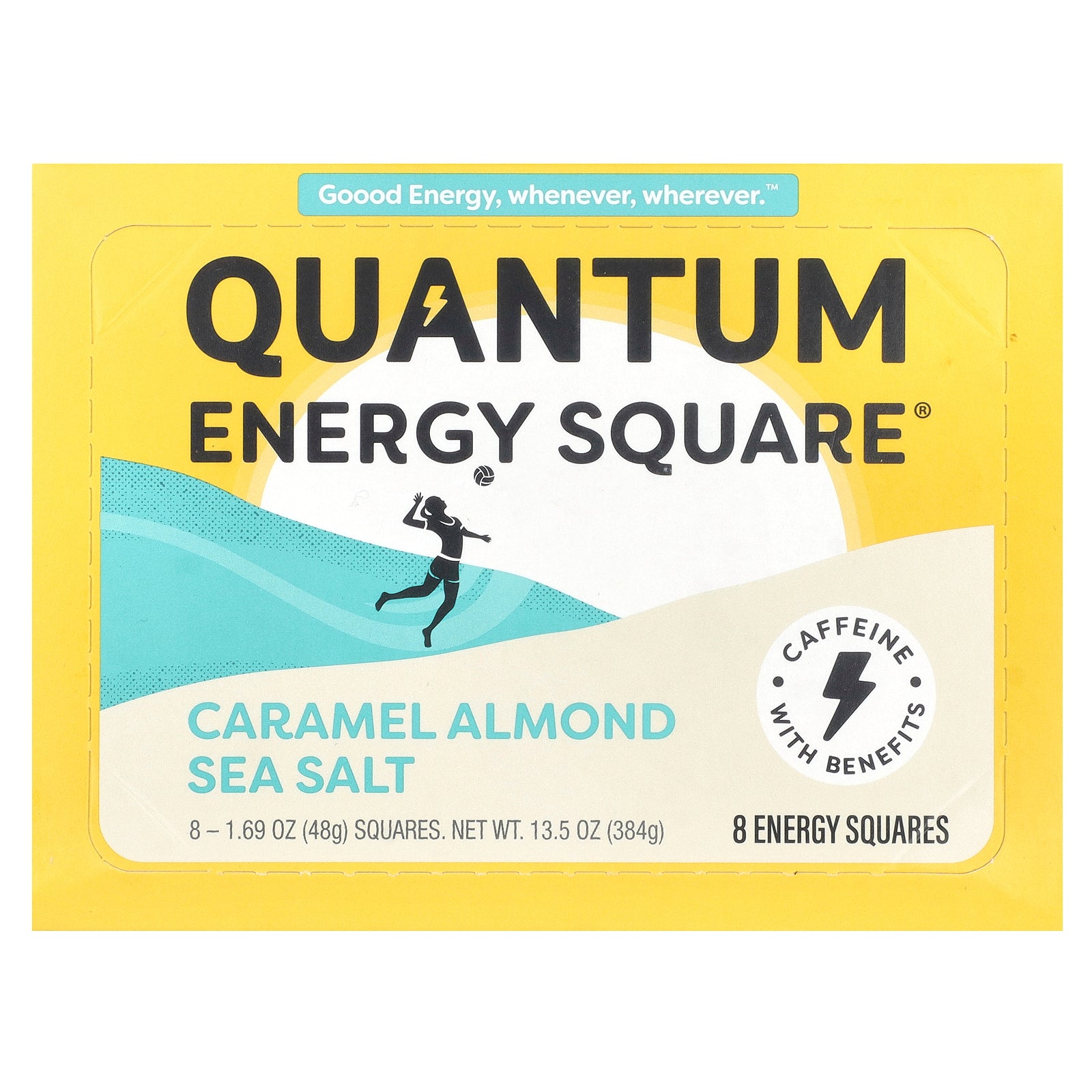 Quantum Energy Square, Caramel Almond Sea Salt, 8 Squares, 1.69 oz (48 g) Each