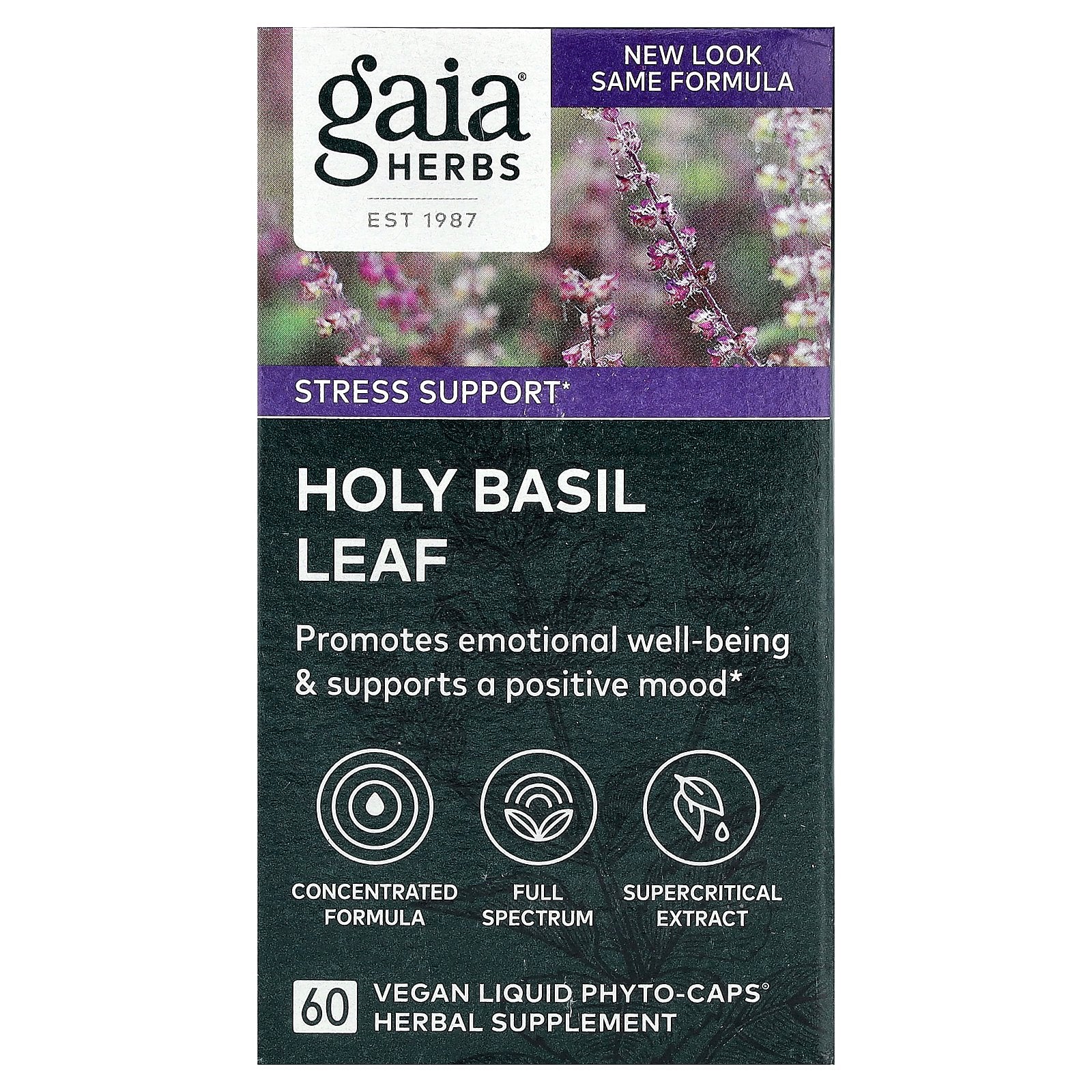 Gaia Herbs, Holy Basil Leaf, 60 Vegan Liquid Phyto-Caps®