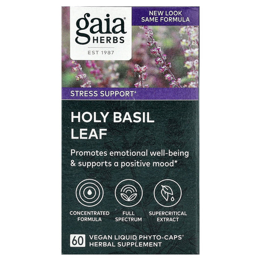 Gaia Herbs, Holy Basil Leaf, 60 Vegan Liquid Phyto-Caps®
