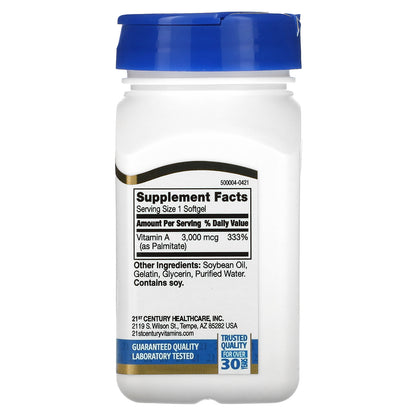 21st Century, Vitamin A, 3,000 mcg (10,000 IU), 110 Softgels
