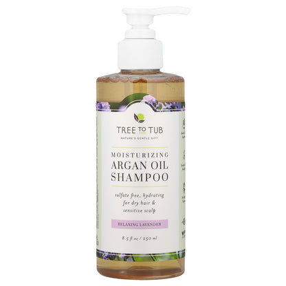 Tree To Tub, Moisturizing Argan Oil Shampoo, For Dry Hair & Sensitive Scalp, Relaxing Lavender, 8.5 fl oz (250 ml)