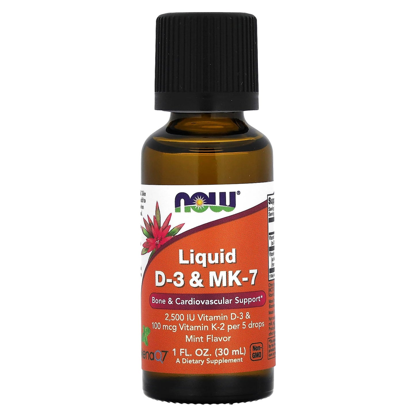 NOW Foods, Liquid D-3 & MK-7, Mint, 1 fl oz (30 ml)