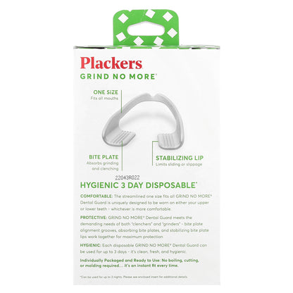Plackers, Grind No More®, Disposable, Dental Guards, 16 Count